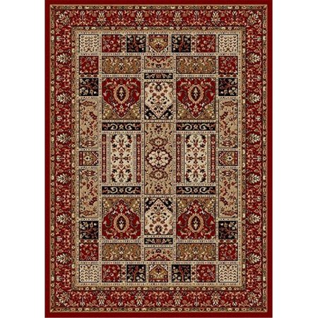 AURIC 1834-2014-RED Como Rectangular Red Traditional Italy Area Rug, 2 ft. 2 in. W x 7 ft. 7 in. H AU1607509